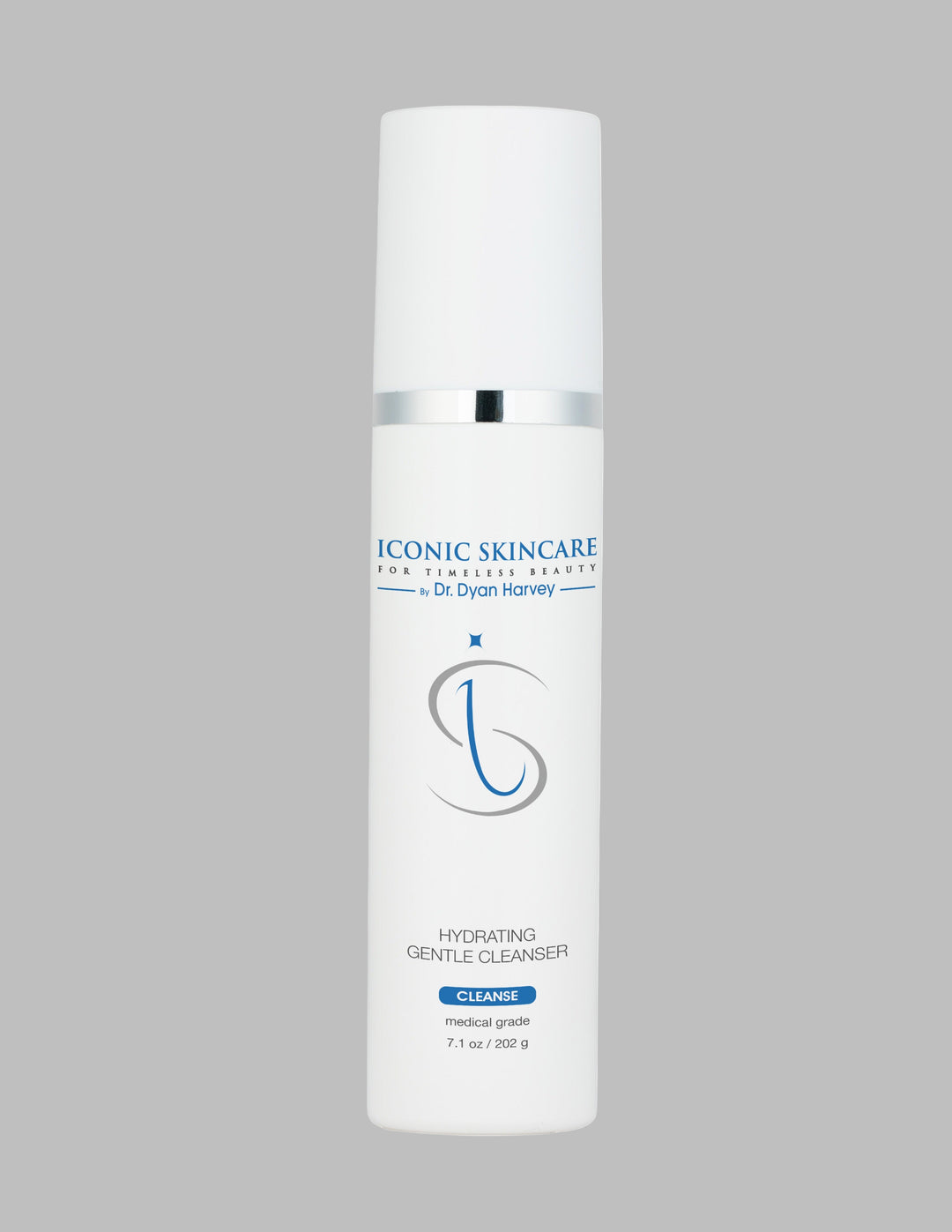 Skincare bottle labeled 'Iconic Skincare' on a white background