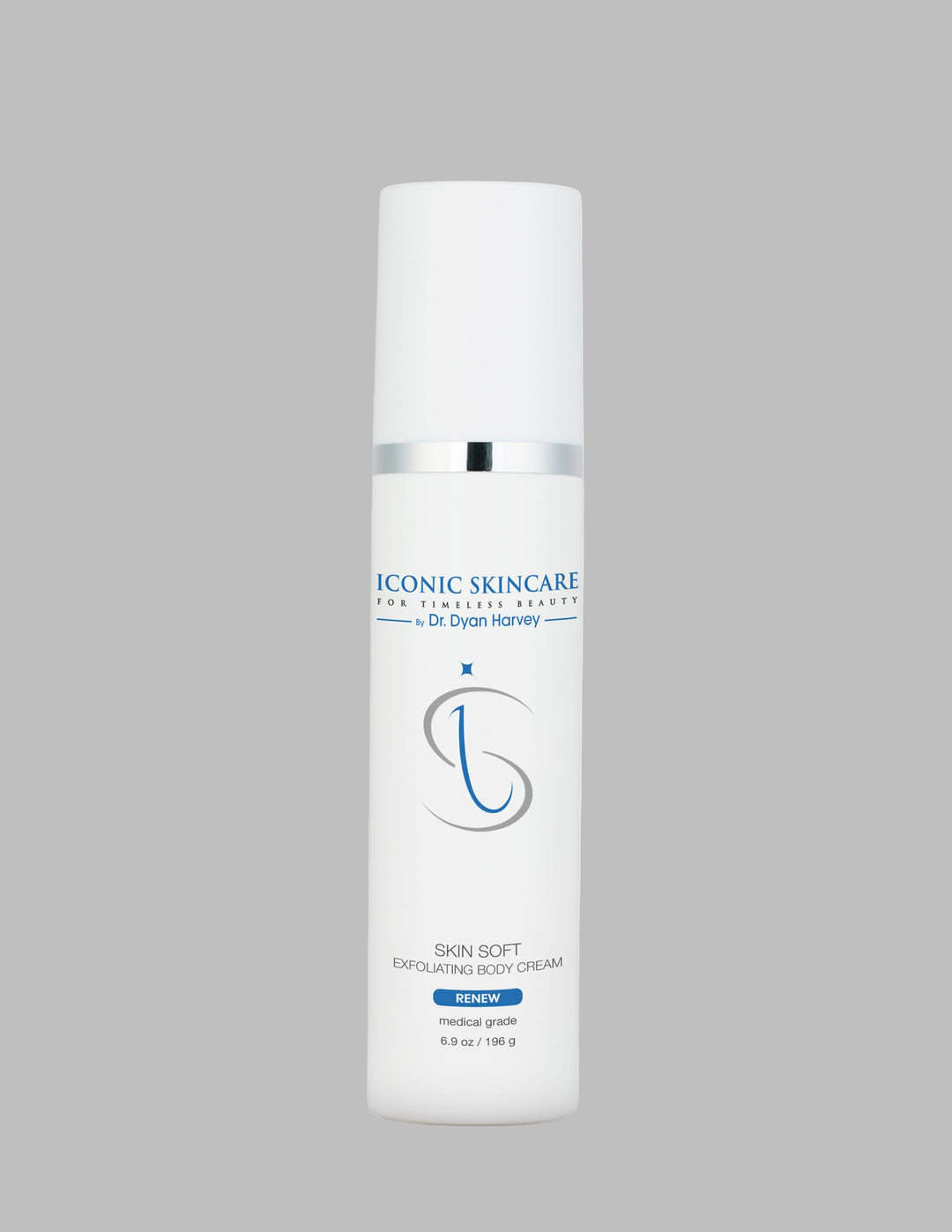 Skincare bottle labeled 'Iconic Skincare' on a white background