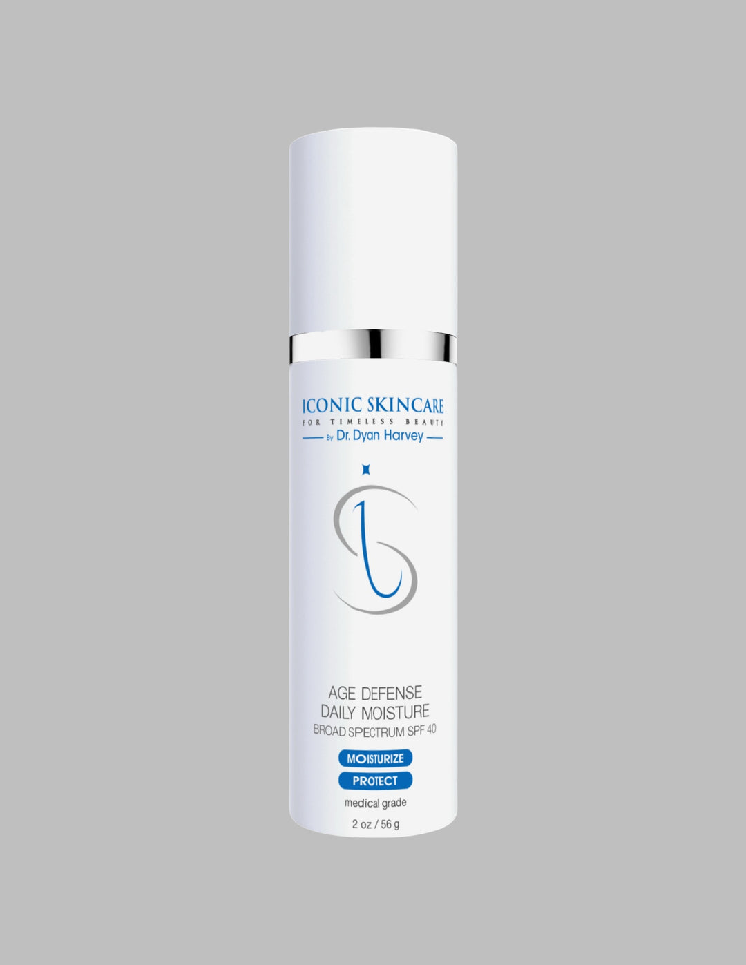 Age Defense Skincare bottle labeled 'Iconic Skincare' on a white background