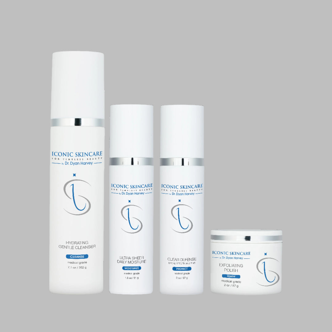 grey background on the daily skincare system