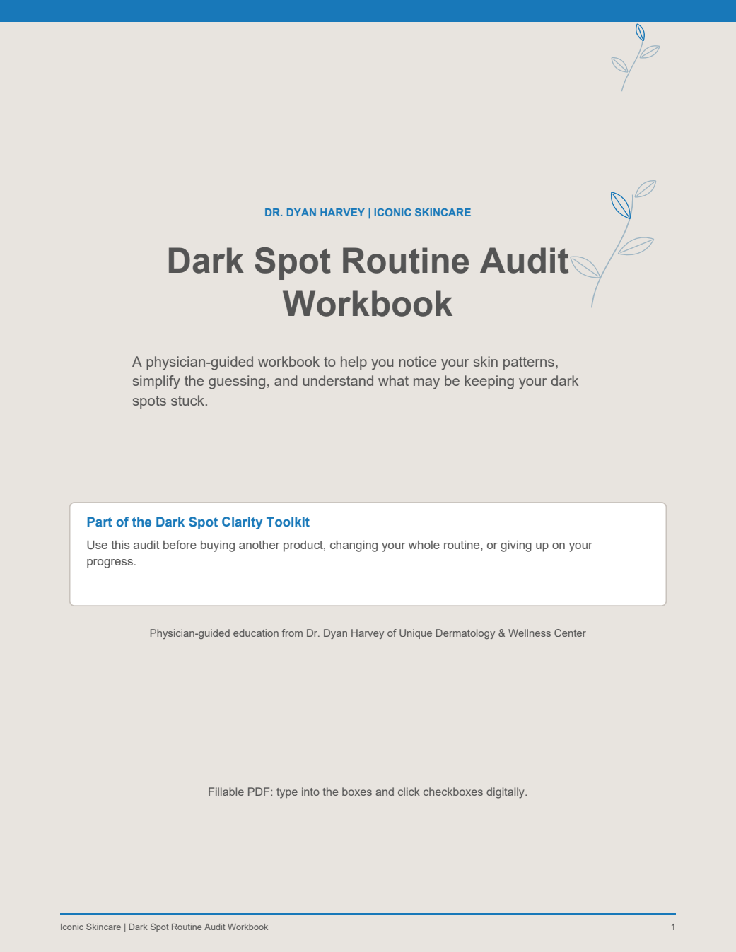 Dark Spot Routine Audit Workbook